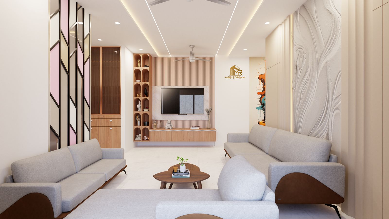 Luxury bedroom with gold accents